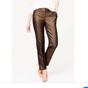 ANN TAYLOR LOFT MARISSA JACQUARD GOLD BLAC…